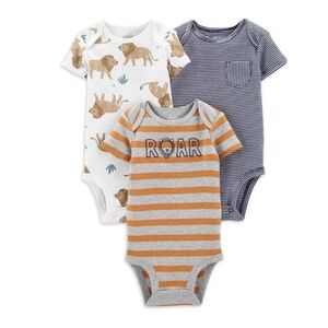 NWT Carter's Child of Mine White and Orange Bodysuits Set ~preemie